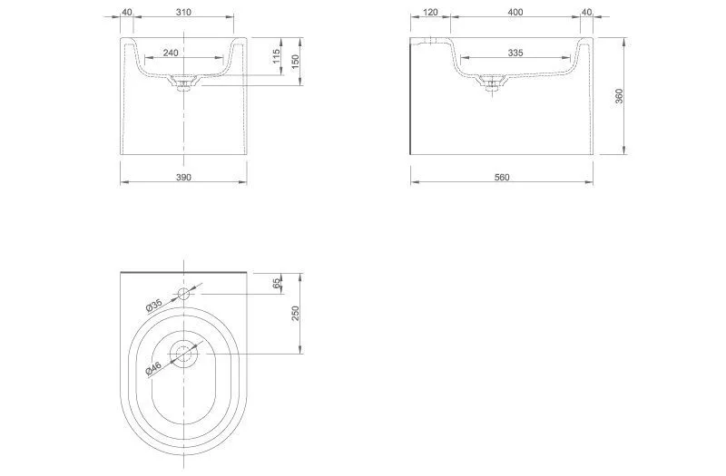 Биде подвесное Knief Moon