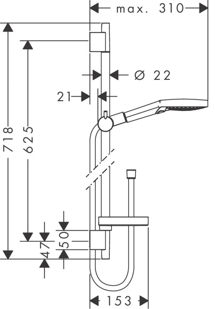 Душевой набор Hansgrohe Raindance Select S (120/900-650) 3jet 26632000