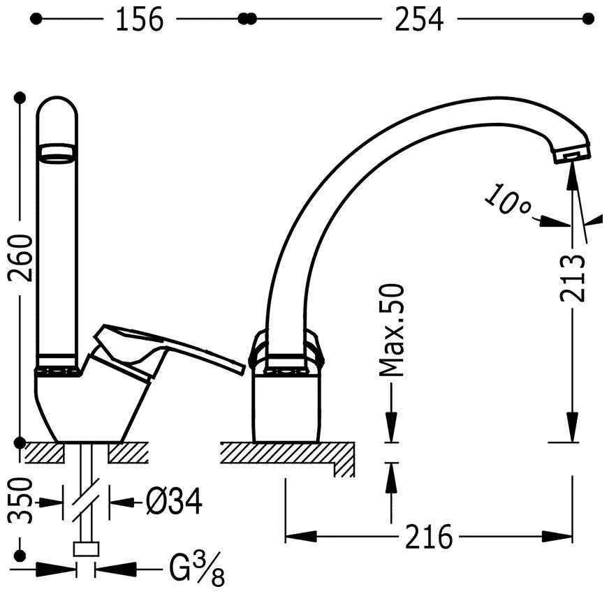 Смеситель на кухню Eco - Tres 17044102