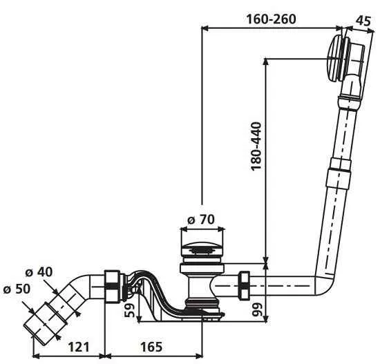 Сифон для ванної Sanit 35.064.00.0000 Push-push