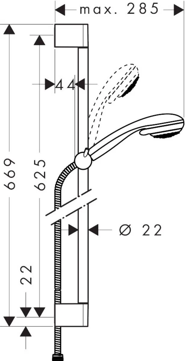Душевой набор Hansgrohe Crometta Vario (85/900-650) 2jet 27763000