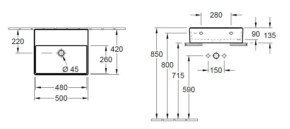 Раковина на столешницу Villeroy and Boch Memento 2.0 4A225FS5