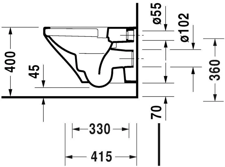 Унитаз подвесной Duravit DuraStyle (Rimless) 2551092000