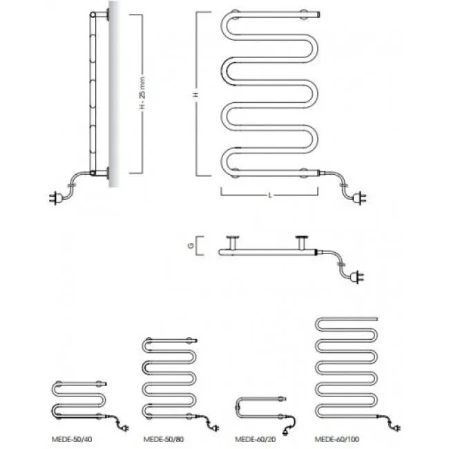 Полотенцесушитель Instal Projekt Medio MEDE-50/40W