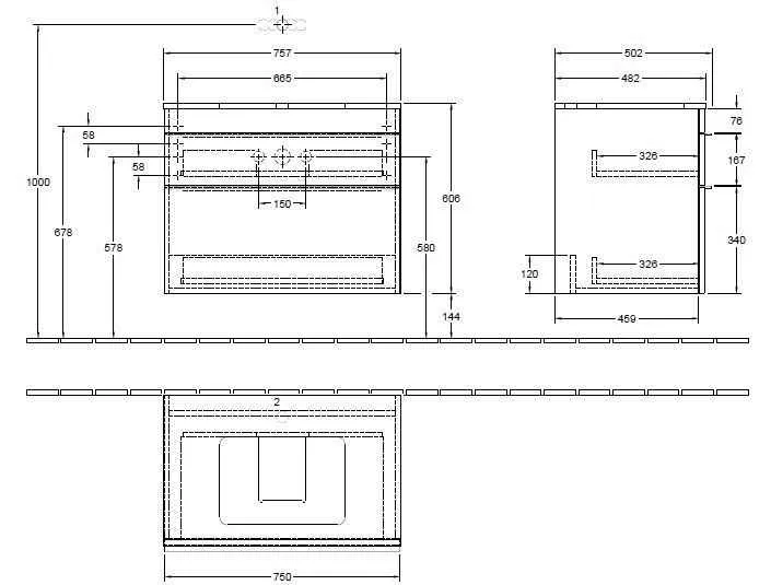 Тумба для умивальника Venticello Villeroy and Boch A94001VG