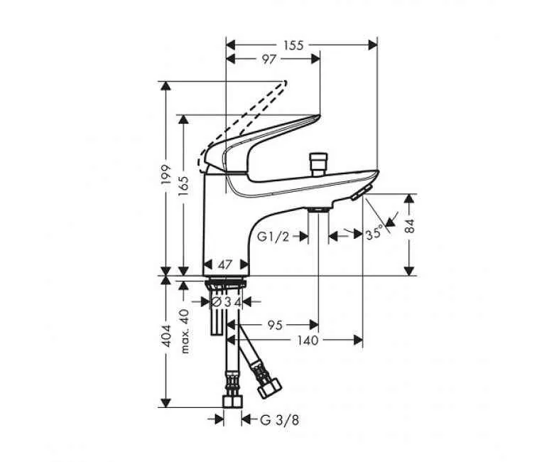 Смеситель для ванны Hansgrohe Novus 71321000