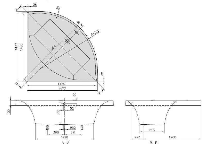 Ванна Villeroy&Boch Squaro UBQ145SQR3V-96