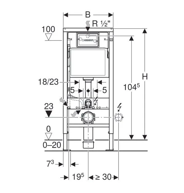 Інсталяція для унітазу Geberit Delta