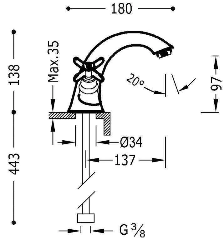 Змішувачі на раковину Tres Clasic 24210201OR