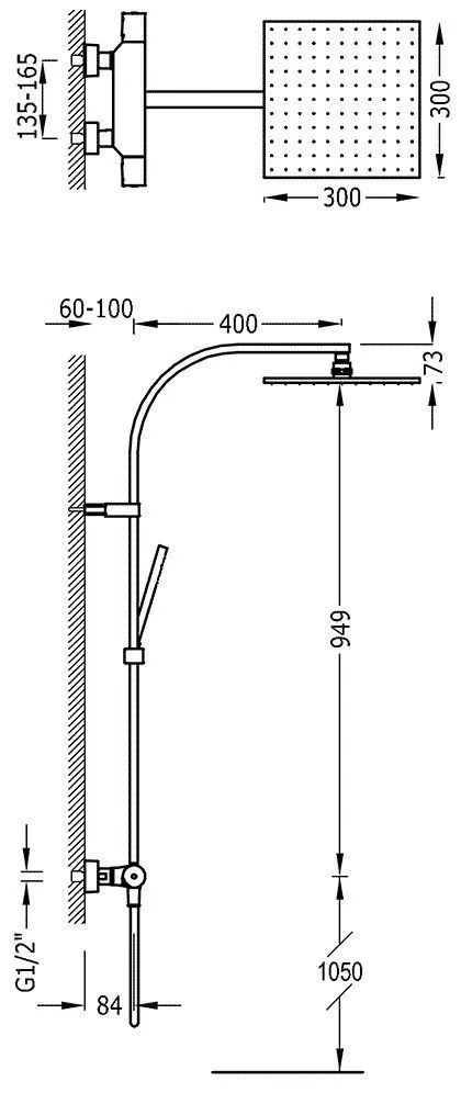 Душевая система Tres Project 21139501AC