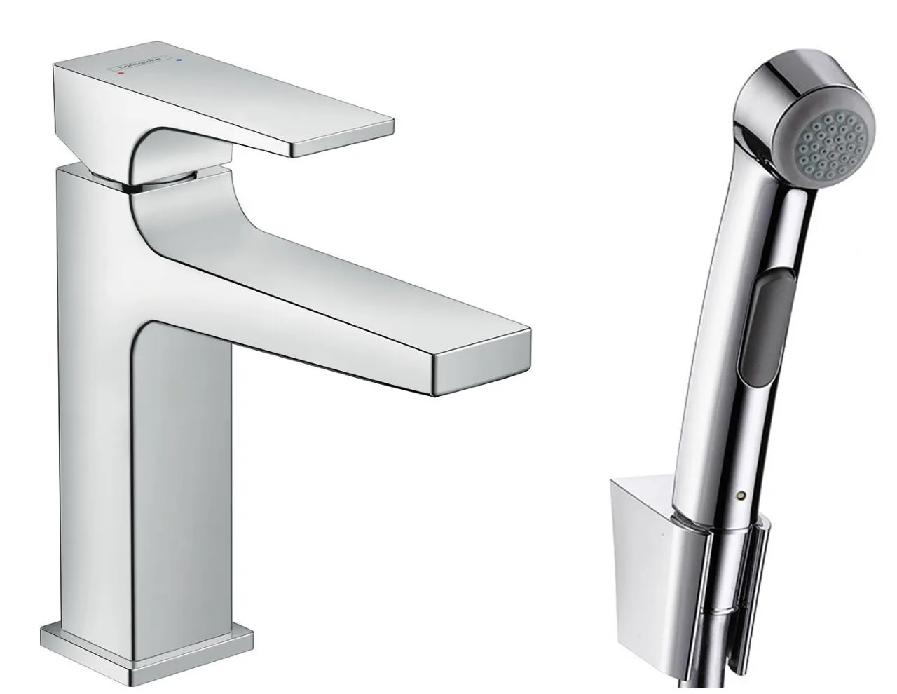 Смеситель на умывальник с гигиеническим душем  Hansgrohe Metropol 32522000