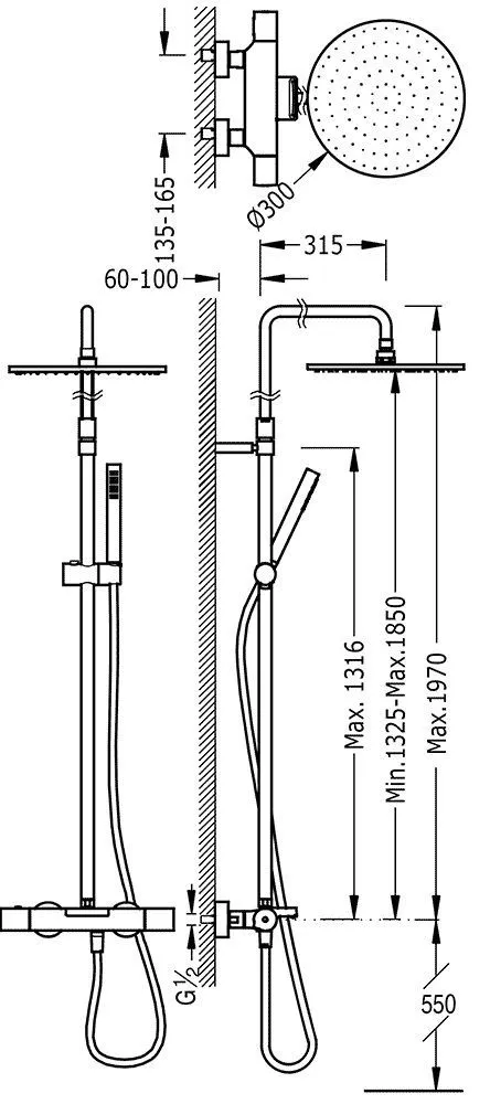 Душевая система для ванны Tres Study