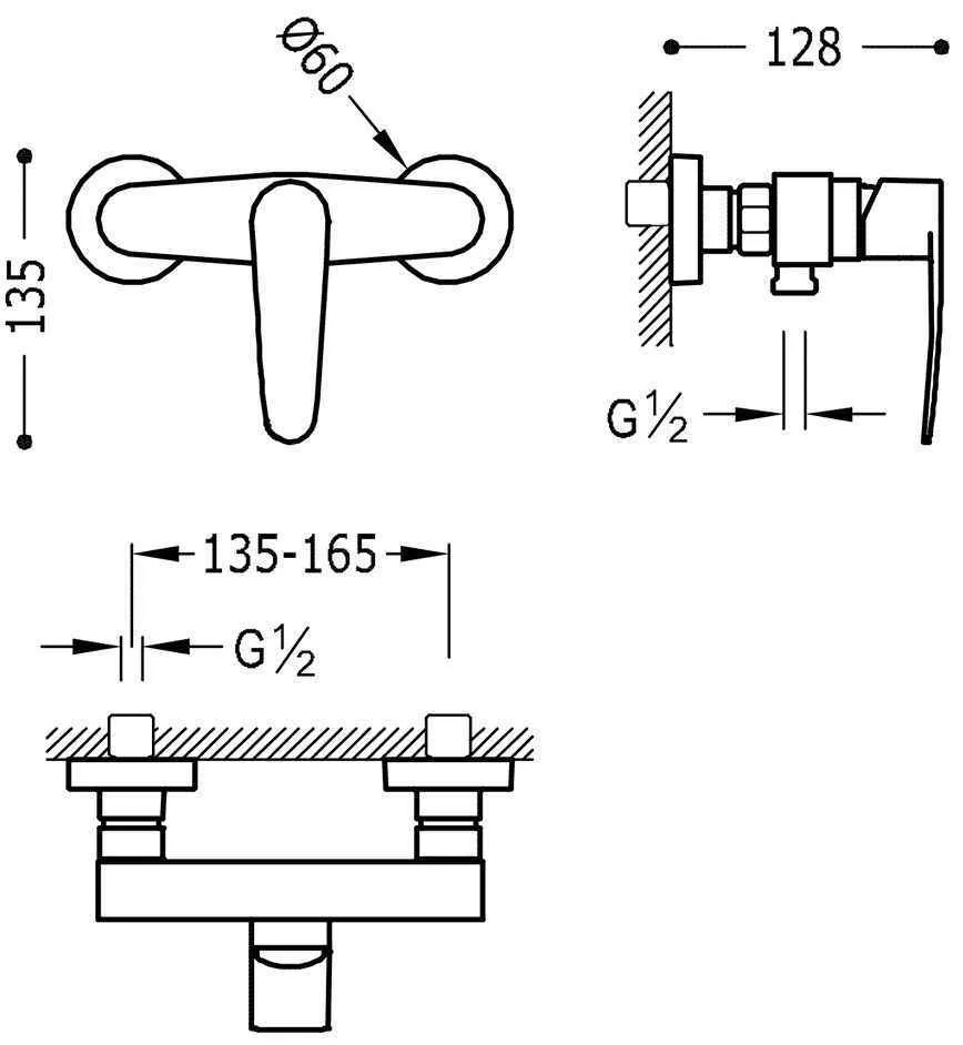 Набор: Смеситель с душевым набором Tres Flat 20416701