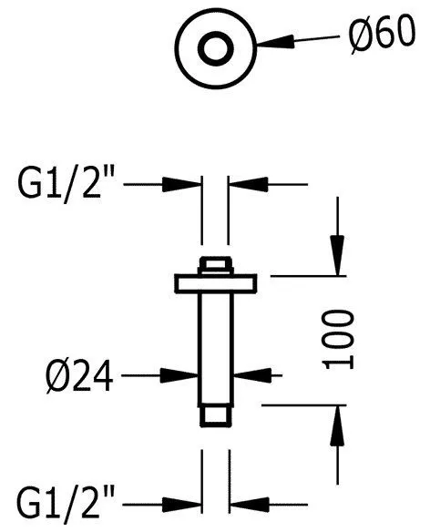Держатель для верхнего душа Tres 13452102BM