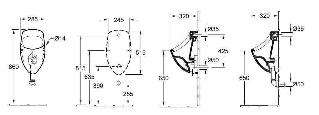 Пісуар Villeroy and Boch O. Novo 75070001