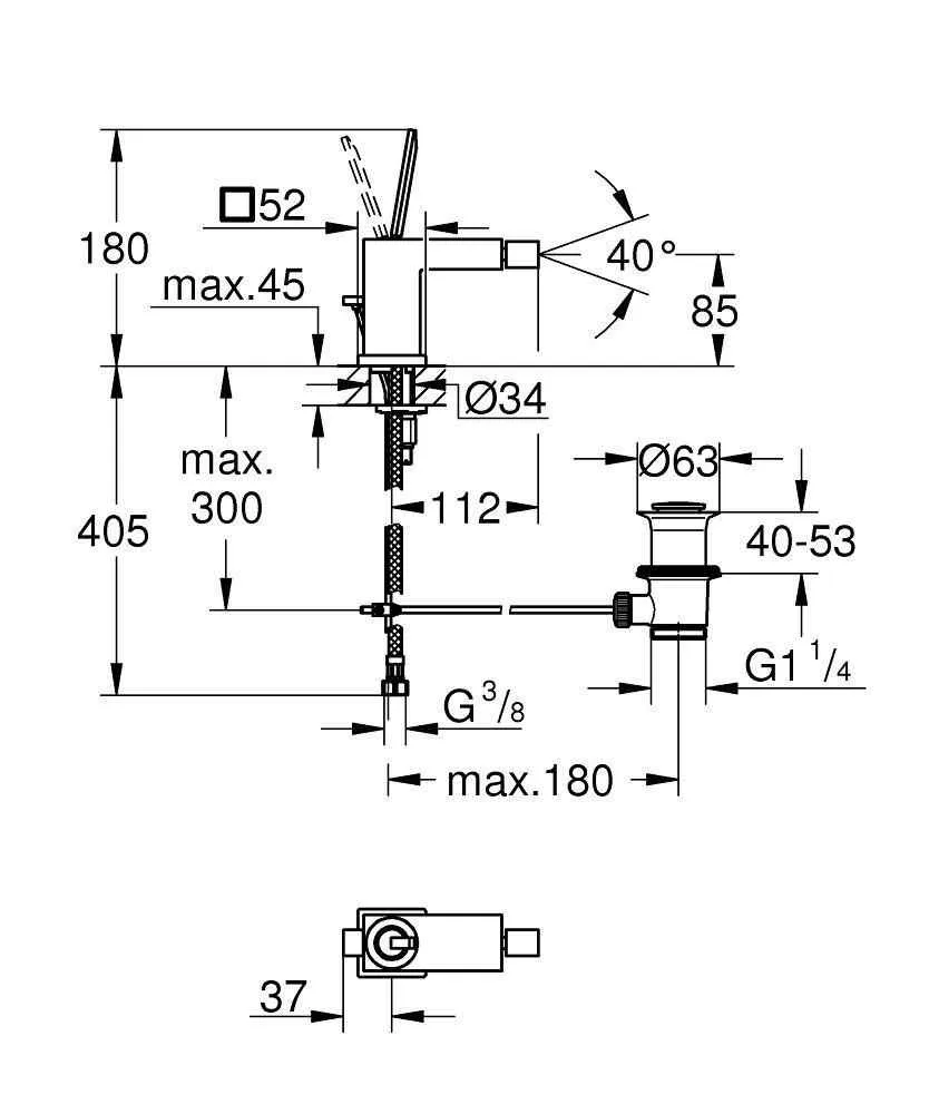 Змішувач для біде Grohe Eurocube