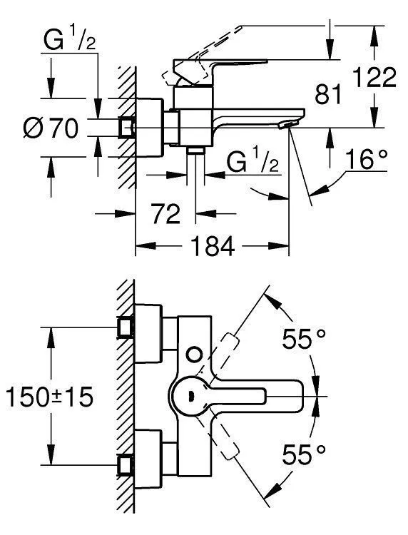 Смеситель для ванны Grohe Lineare 33849DC1
