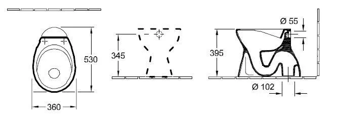 Унитаз напольный Villeroy and Boch O. Novo (без смывного края) 7619R101