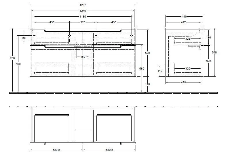 Тумба для умывальника Subway 2.0 Villeroy and Boch A91600FP