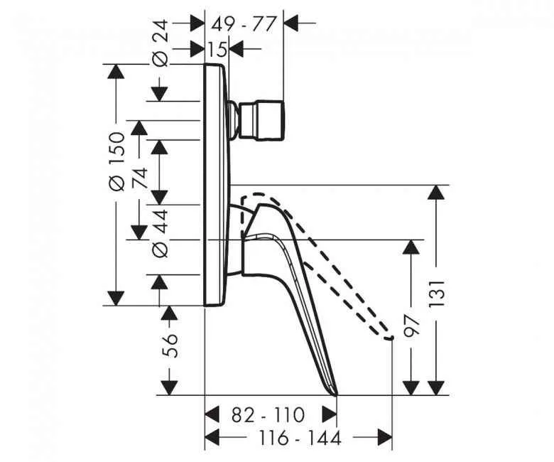 Змішувач для ванни Hansgrohe Novus 71045000