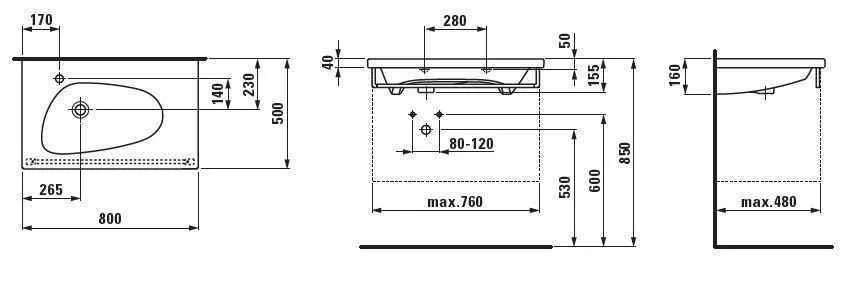 Умивальник підвісний Laufen Palomba H8148044001091