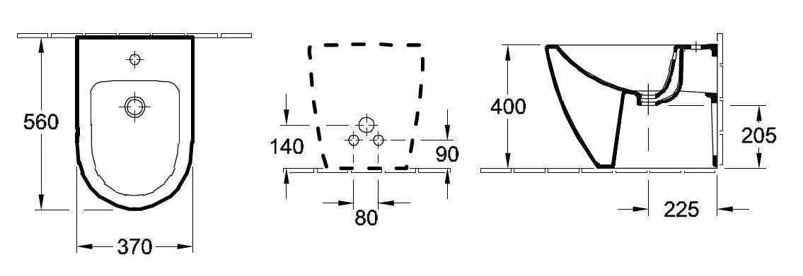 Біде підлогове Villeroy and Boch Subway 2.0 5401 00 540100R2