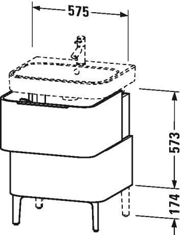 Тумба Happy D.2 Duravit 575 x 480 мм (без раковины) H2637107575