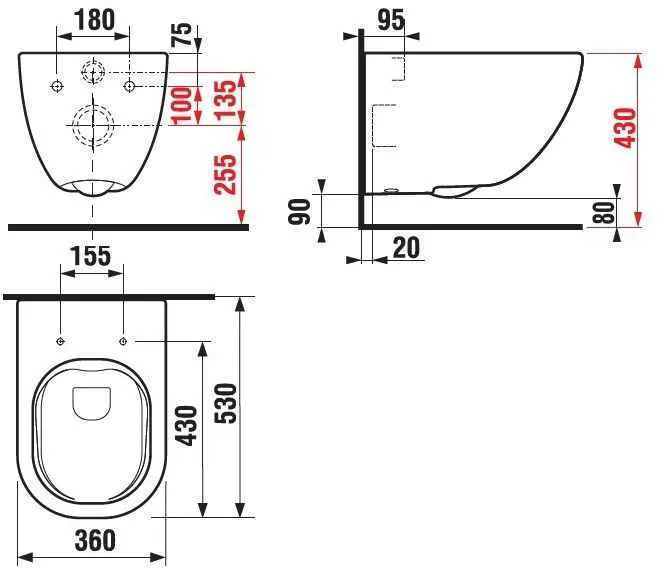 Mio Унітаз підвісний безобідковий з сидінням Soft-Close, чорний матовий