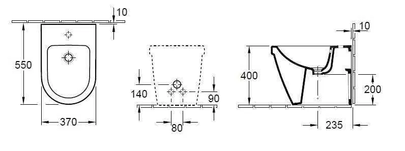 Біде підлогове Villeroy and Boch Architectura 44860001