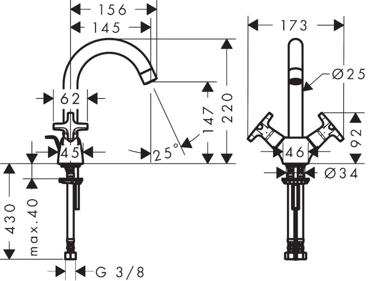 Смеситель для умывальника Hansgrohe Logis Classic 71270000
