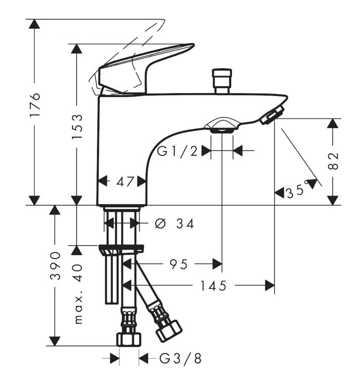 Смеситель для ванны Hansgrohe Logis