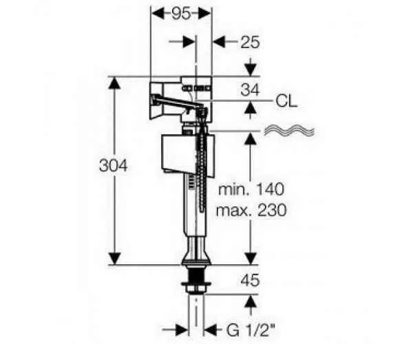 Впускний клапан Geberit Impuls 136.726.00.1