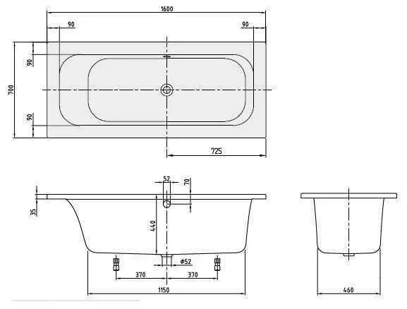 Ванна Villeroy and Boch Loop&Friends UBA167LFS2V-96