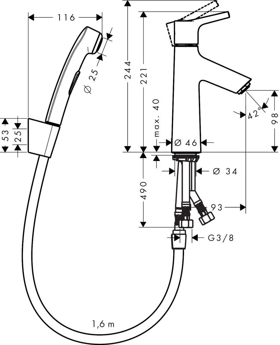 Смеситель для биде Hansgrohe Talis S 72290000