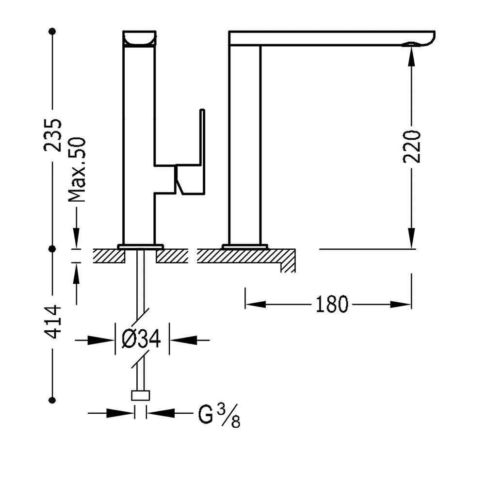 Змішувачі на раковину Tres Loft 20020502VE