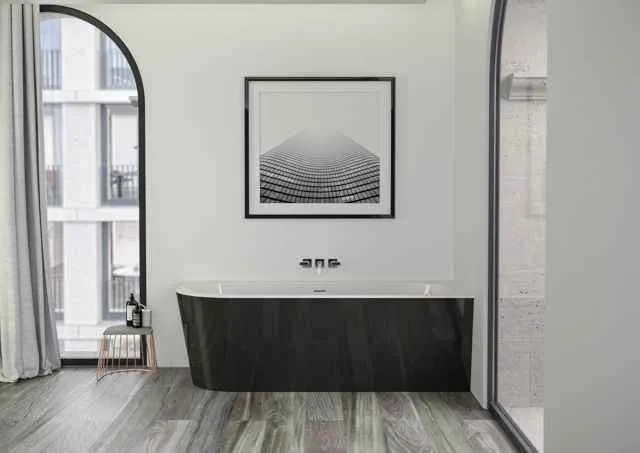 Пристінна ванна Knief Wall Corner правосторонняя / лівостороння wall l Белый глянцевый / Черный глянцевый 0100-277-L