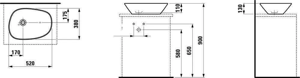 Умивальник на стільницю Laufen Palomba H8168020001121
