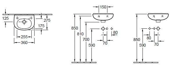 Подвесной умывальник левосторонний Villeroy and Boch O. Novo 53603901