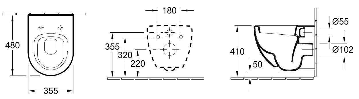 Унитаз подвесной Compact Villeroy and Boch Subway 660410R2
