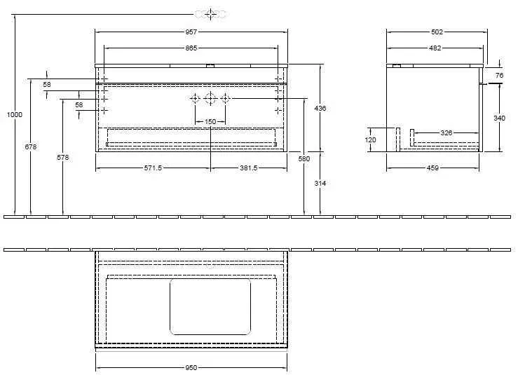 Тумба для умивальника Venticello Villeroy and Boch A94801VG