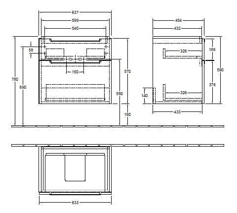 Тумба для умывальника Subway 2.0 Villeroy and Boch A91000FP