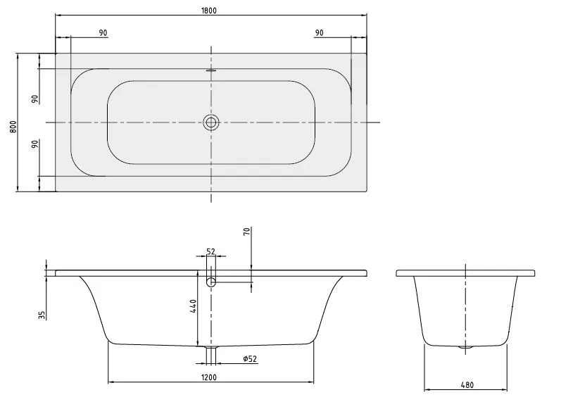 Ванна Villeroy and Boch Loop&Friends UBA180LFS2V-01