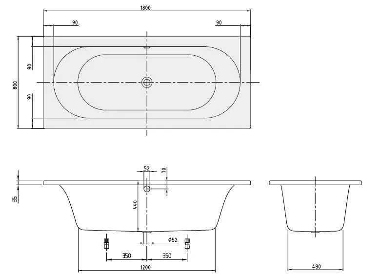 Ванна Villeroy and Boch Loop&Friends UBA180LFO2V-96