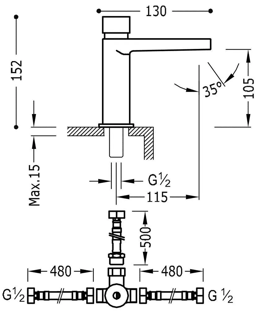 Смеситель для раковины Tres Class 205.112.02