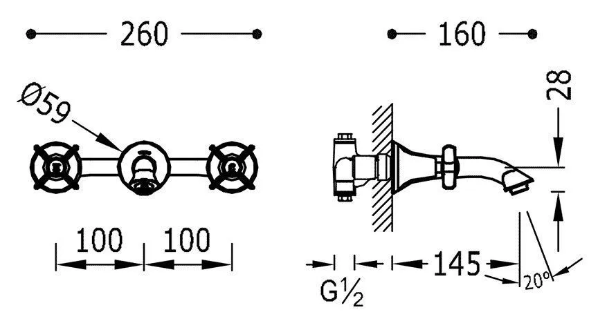 Смесители для раковины Tres Clasic 24215102OR