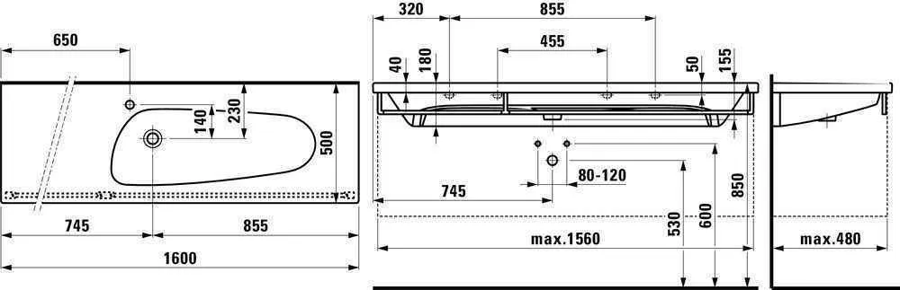 Умивальник підвісний Laufen Palomba H8148084001091