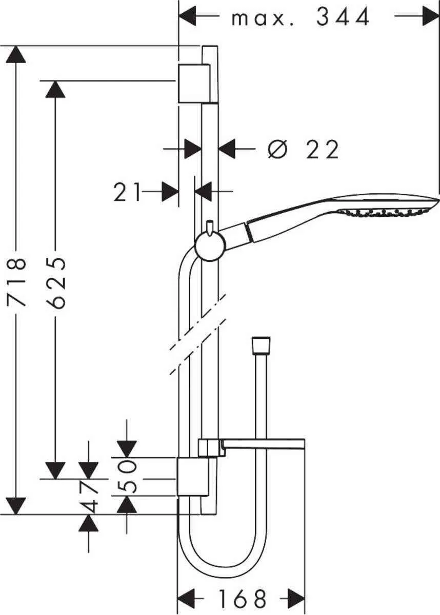 Душовий набір Hansgrohe Raindance Select E (150/650-900) 3jet 27856400
