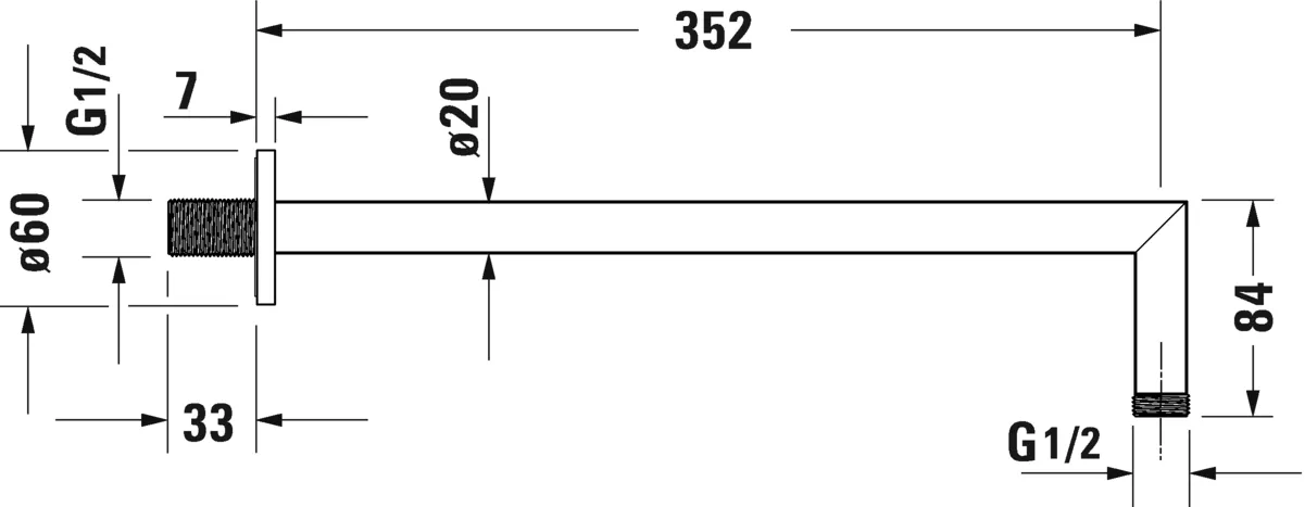 Душевой кронштейн кутовий Duravit UV0670018000