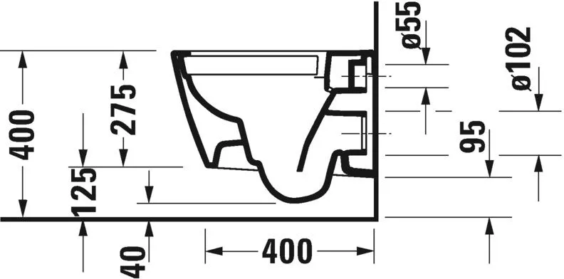 Унитаз подвесной Duravit Viu (Rimless, компакт) 2573090000