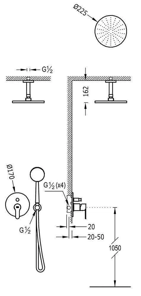 Душевая система BM - Tres 01718080
